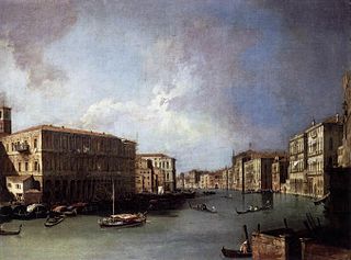 Le Grand Canal, vers le nord près du pont du Rialto