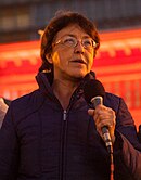 Gloria La Riva at Trump inauguration protest SF Jan 20 2017.jpg