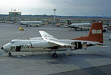 BIA Handley Page Herald at London Gatwick in 1971