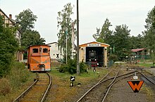 Historical Hasselfelde locomotive shed with old rolling stock Hasselfelde Bahnhof 17.08.12 w.JPG