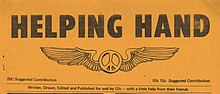 Masthead from Helping Hand G.I. underground newspaper at the Mountain Home Air Force Base published from 1971 to 1974 Helping Hand GI Newspaper Masthead.jpg