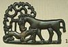 Bronze Ordos culture plaque, from the eastern end of Scythian art, 4th century BC; a horse attacked by a tiger