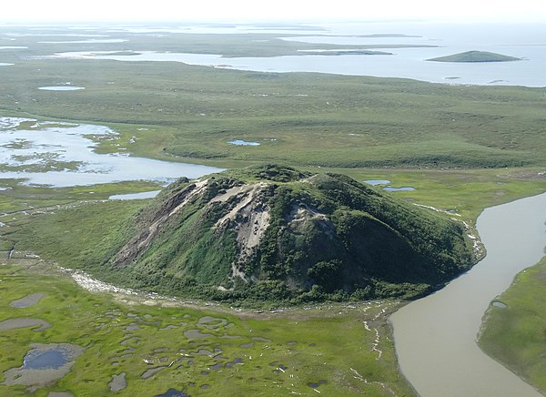 Ibyuk pingo near Tuktoyaktuk, northern Canada