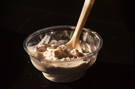 A bowl of ice cream offered for free by an ice cream vendor in celebration of Ice Cream for Breakfast Day 2014