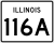 Illinois Route 116A marker