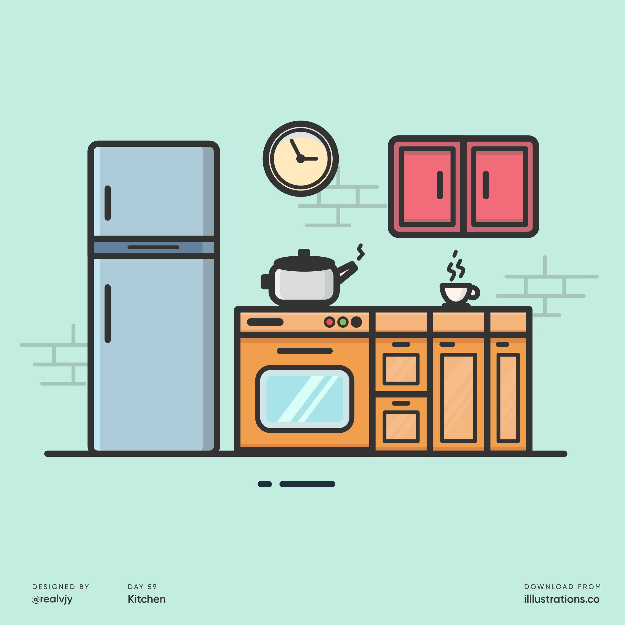 Иллюстрации кухонная мебель
