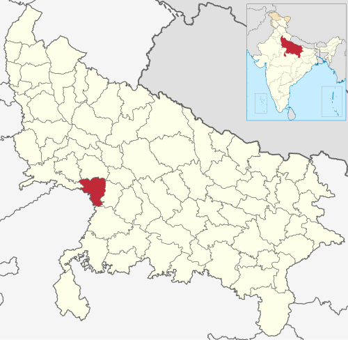 Location of Etawah district in Uttar Pradesh