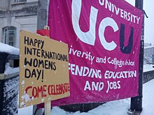 International Women's Day and Leeds UCU signs, 2018 International Women's Day and Leeds UCU signs, 2018.jpg