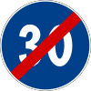 Italian traffic signs - fine limite minimo di velocità 30.svg