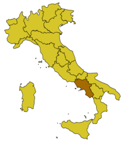 Campania régió elhelyezkedése