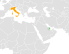 Location map for Italy and Qatar.