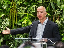 Jeff Bezos at Amazon Spheres Grand Opening in Seattle - 2018 (39074799225) (cropped3).jpg