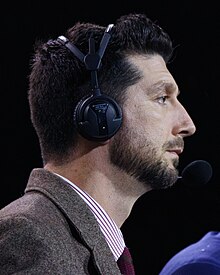 Jerry Blevins during postgame broadcast, Oct 07 2022 (cropped).jpg