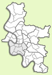 Location of the city district 3 within Düsseldorf