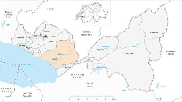 Poziția localității Montreux