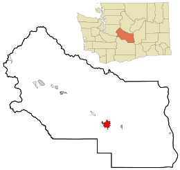 Kittitas County Washington Incorporated and Unincorporated areas Ellensburg Highlighted.svg
