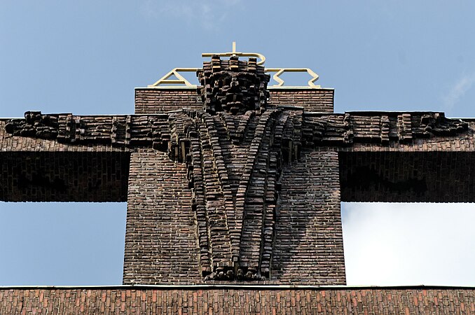 4: Cross on top of the Church of the Holy Cross, Gelsenkirchen, North Rhine-Westfalia (Kreuz auf Heilig-Kreuz-Kirche in Gelsenkirchen)