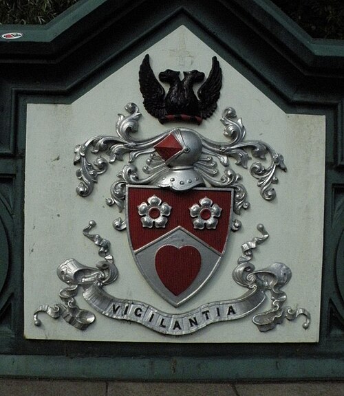 Lanarkshire's arms, as seen on the Great Western Bridge in Glasgow