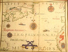 Carte de l'océan Atlantique en 1565