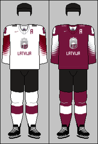 Latvia national ice hockey team jerseys 2018 IHWC.png
