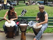 Learning to play Djembe. Learning djembe.jpg