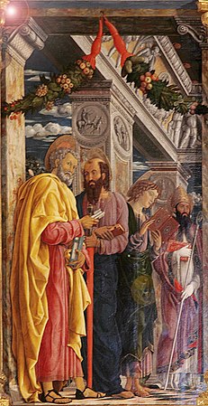 Pannello sinistro - Pala di San Zeno di Andrea Mantegna - San Zeno - Verona 2016.jpg