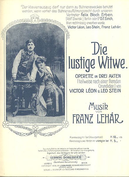 Die lustige Witwe (The Merry Widow) poster by Franz Lehár