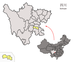 四川省中の自貢市の位置