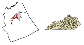 Lyon County Kentucky Incorporated and Unincorporated areas Kuttawa Highlighted 2143264.svg