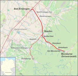 Spoorlijn Bad Krozingen - Münstertal op de kaart