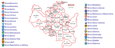 Administrative divisions of Brno and their coats of arms