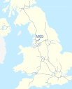 M65 motorway (Great Britain) map