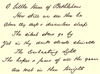 O Little Town of Bethlehem original song wriiten and composed by Lewis Redner (music) and Phillips Brooks (words); Christmas hymn