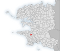 Carte de localisation de Gourlizon au sein du département du Finistère.