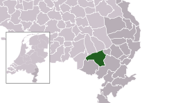 Highlighted position of Nederweert in a municipal map of Limburg