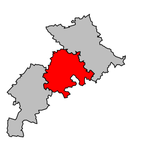 Arrondissement na mapě departementu Haute-Garonne