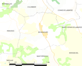 Mapa obce Bouniagues