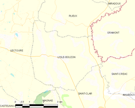 Mapa obce L’ Isle-Bouzon
