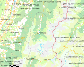 Mapa obce La Ferrière