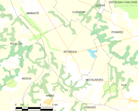 Mapa obce Estibeaux