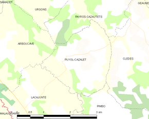 Poziția localității Puyol-Cazalet