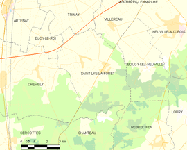 Mapa obce Saint-Lyé-la-Forêt