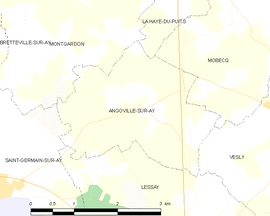 Mapa obce Angoville-sur-Ay