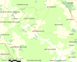 Mapa obce Arc-en-Barrois