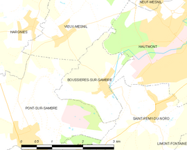 Mapa obce Boussières-sur-Sambre