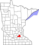 斯科特县在明尼苏达州的位置