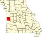 貝茨郡在密蘇里州的位置
