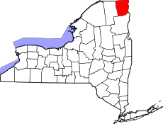 Map of New York highlighting Clinton County.svg