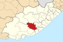 Map of the Eastern Cape with Raymond Mhlaba highlighted (2016).svg