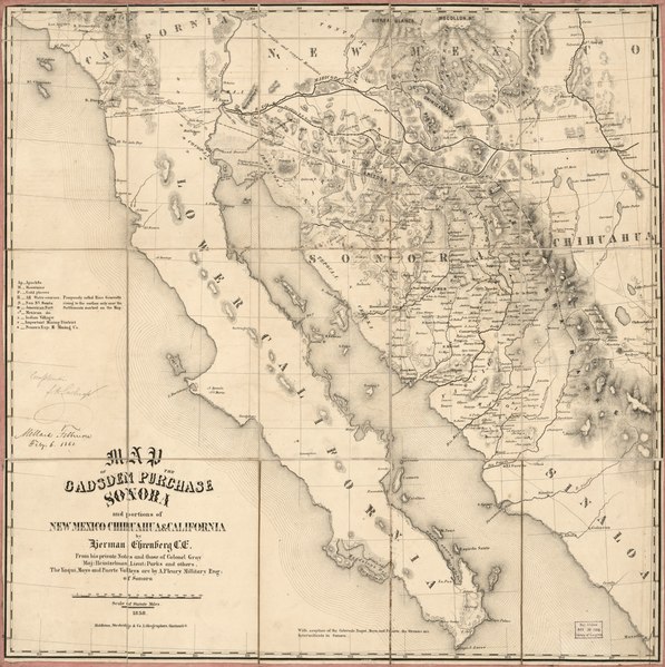 File:Map of the Gadsden Purchase - Sonora and portions of New Mexico, Chihuaua & California LOC 98686018.tif